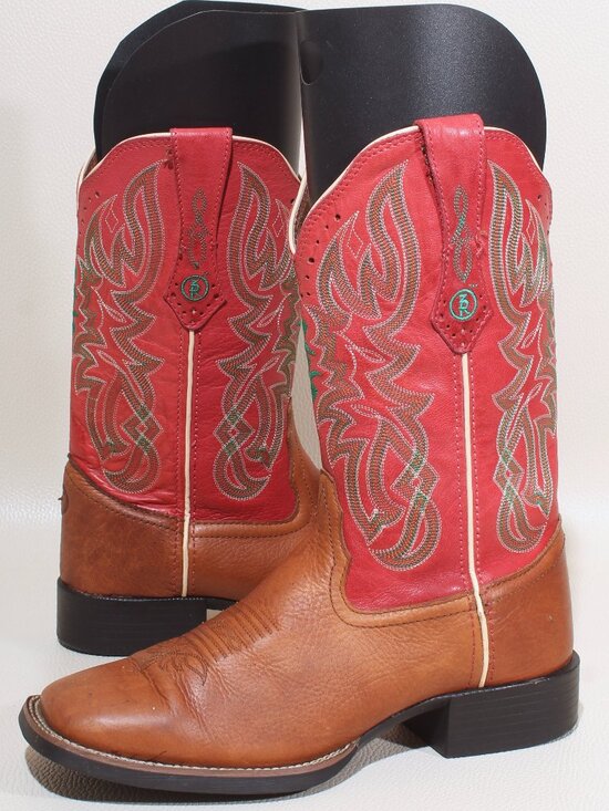 Tony Lama Shoes - Womens Tony Lama Boots Size 8 B Brown Leather 3R Western Cowgirl Square Toe Boot